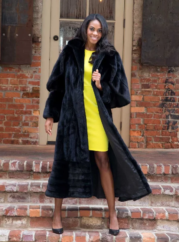 Full Length Mink Fur Swing Coat with Optional Cape Relaxed Utility Shacket