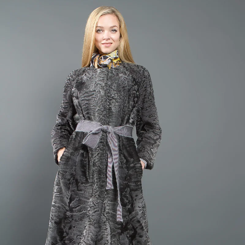 Astrakhan Fur Coat Elegance Warmth-Enhanced Parka