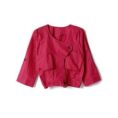 Lovely Short Coat For Women - Red M Minimalist Wool Duster