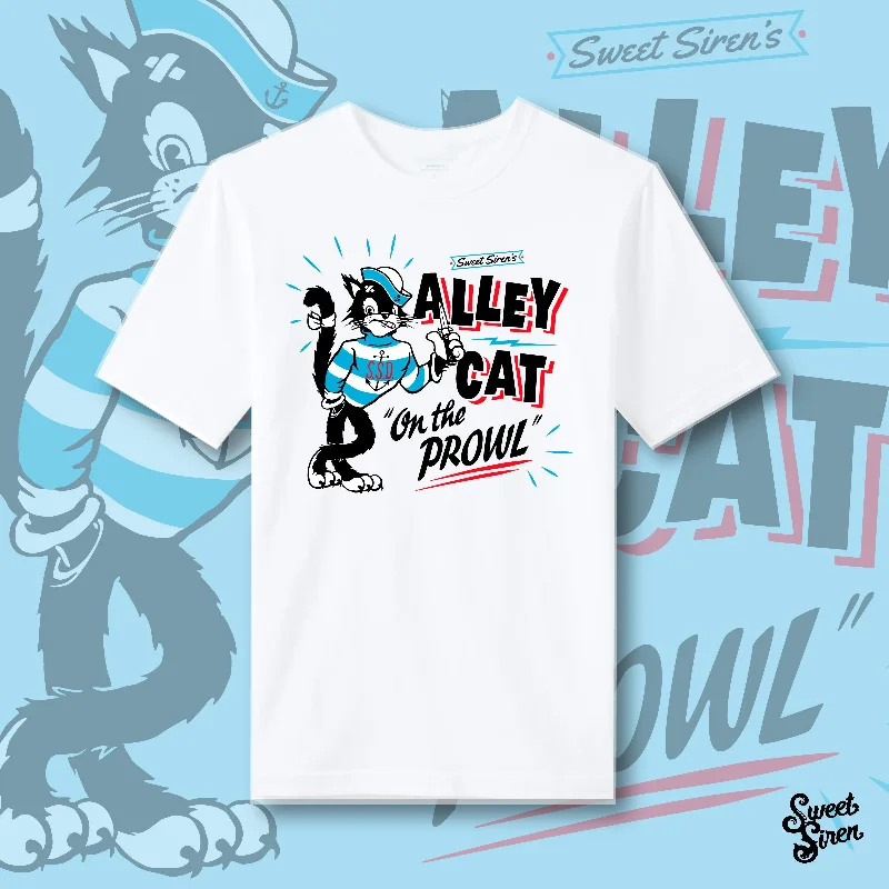 Alley Cat on the Prowl - Unisex Tee Satin Fabric Silk Fabric Chiffon Fabric