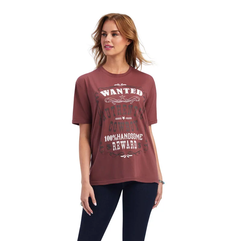 Ariat Womens Wanted Tee - Wild Ginger Basic T-Shirt Crew Neck Short Sleeve