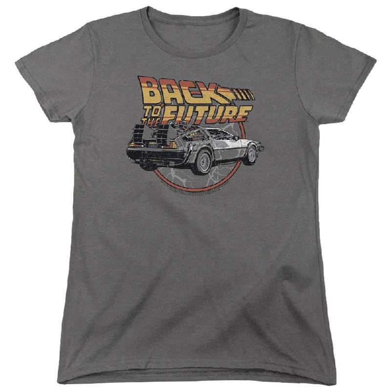 Back To The Future Time Machine - Women's T-Shirt Boxy Fit Fitted Loose