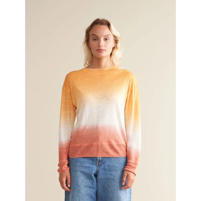 Bellerose Orange Gradient Senia Womens T-Shirt Boxy Fit Fitted Loose