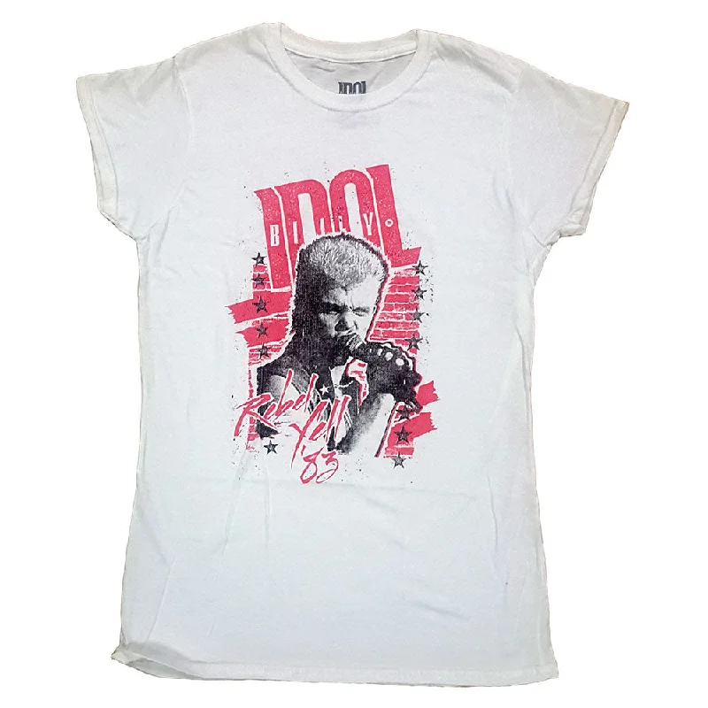 Billy Idol Rebel Yell Ladies T-Shirt Zippered Buttoned Snapped