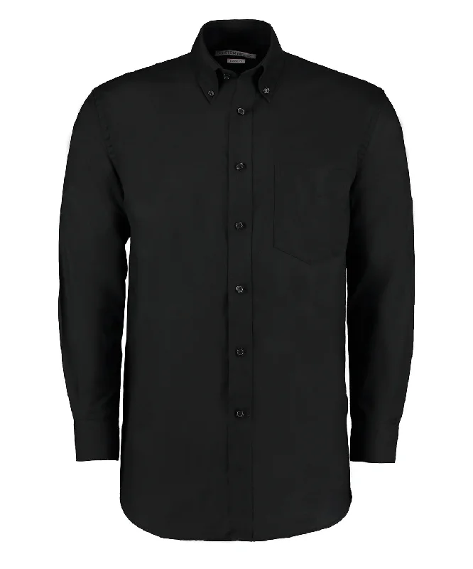 Black - Workplace Oxford shirt long-sleeved (classic fit) Layered Multi-layer Single Layer