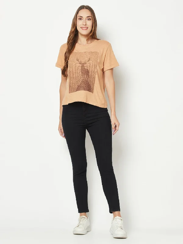 Brown Deer T-Shirt Fashionable Trendy Casual