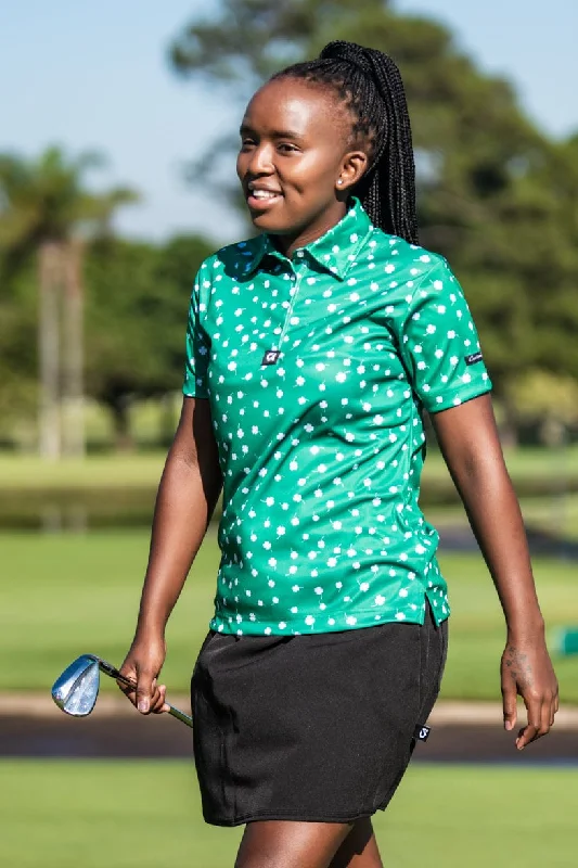 CA Ladies Funky Golf Shirt | Luck Of The Irish Lace Blend Ribbed Blend Corduroy Blend