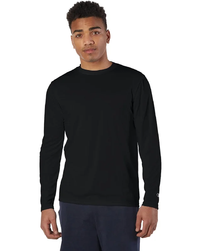 Champion Double Dry Long Sleeve T-Shirt | Black Elegant Classic Vintage