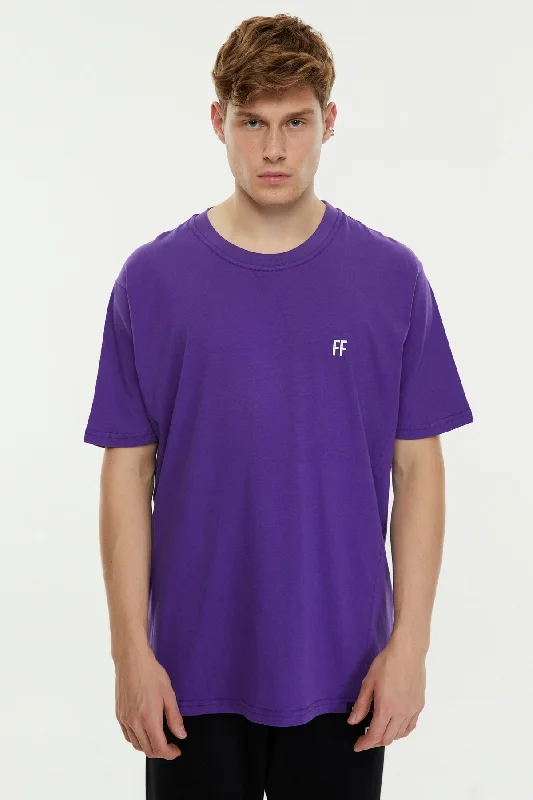 FF / Oversize T-shirt V-Neck T-Shirt Long Sleeve Cotton