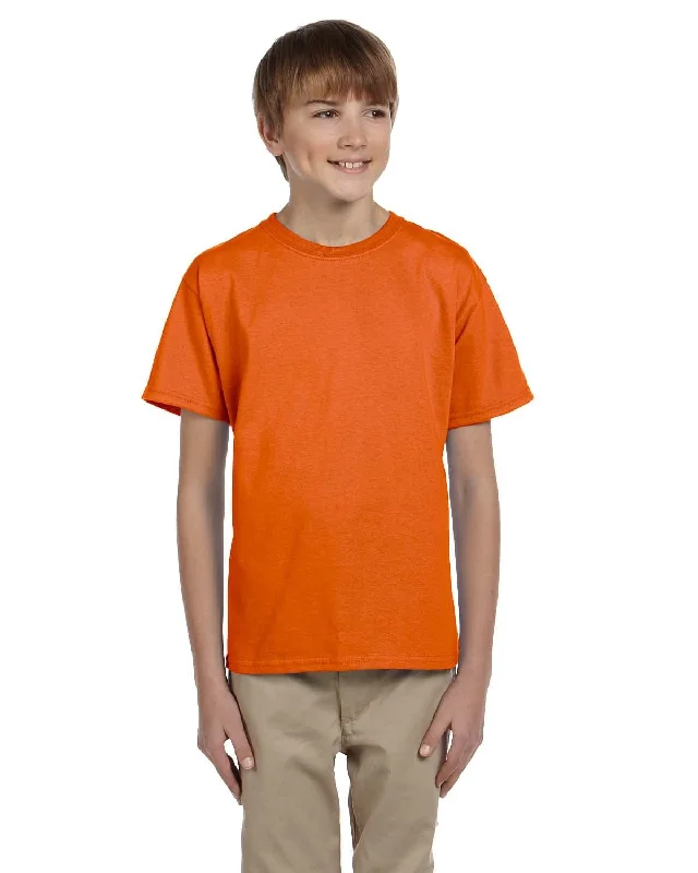 Hanes Youth Heavyweight 50/50 T-Shirts | Orange Sequined Glittery Shiny