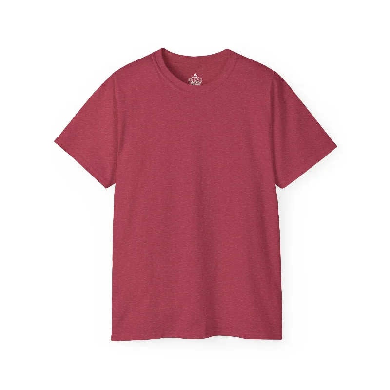 Heather Cardinal Red Unisex Ultra Cotton Tee Iron Safe Non-Iron Wrinkle Free