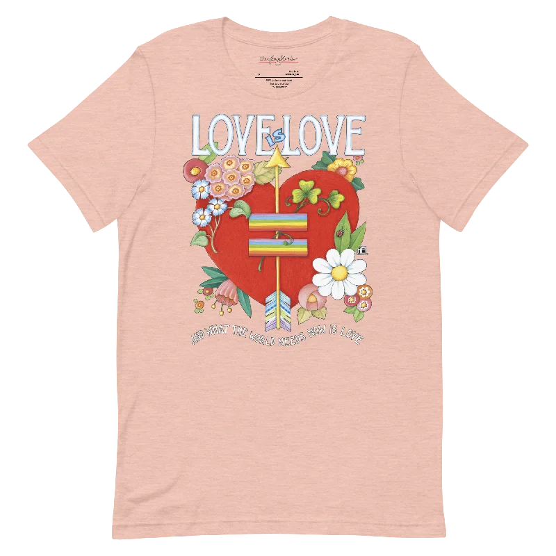 Love World Heart Unisex T-Shirt Fleece Fabric Down Fabric Feather Fabric