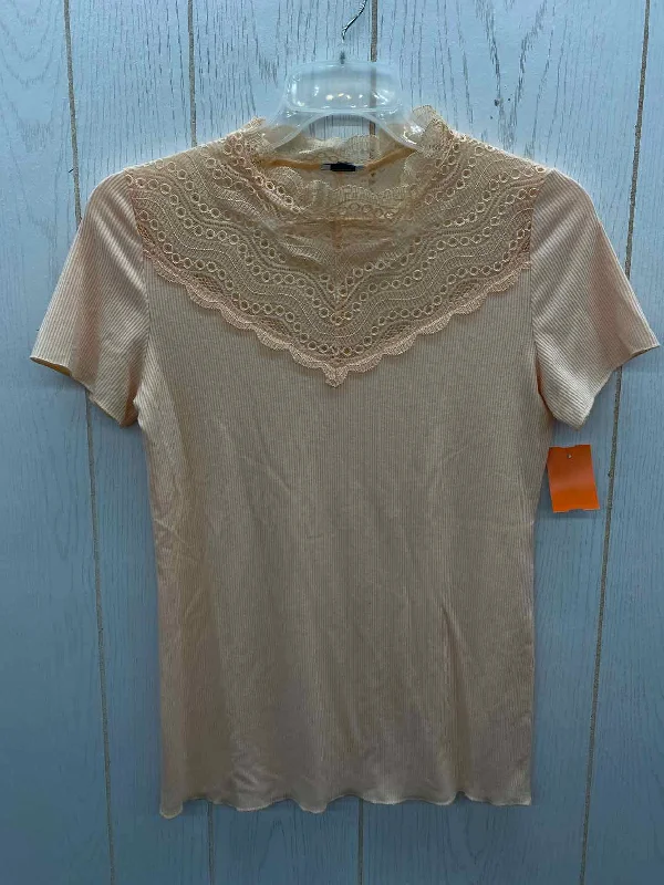 Maurices Peach Womens Size XS Shirt Print Jacquard Patchwork