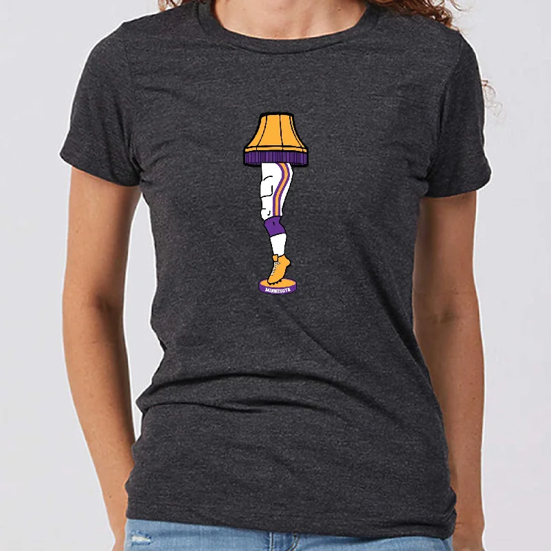 Minnesota Pro Football Holiday Leg Lamp Women's Slim Fit T-Shirt Mesh Fabric Canvas Fabric Denim Fabric