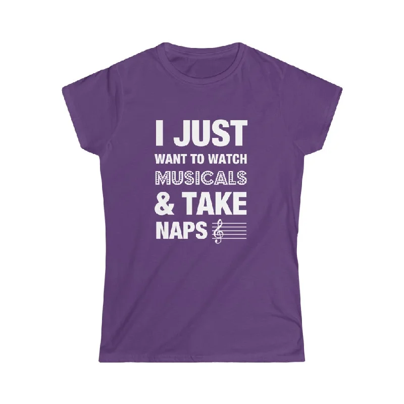 Musicals and Naps Fitted Tee Collared T-Shirt Boat Neck A-Line