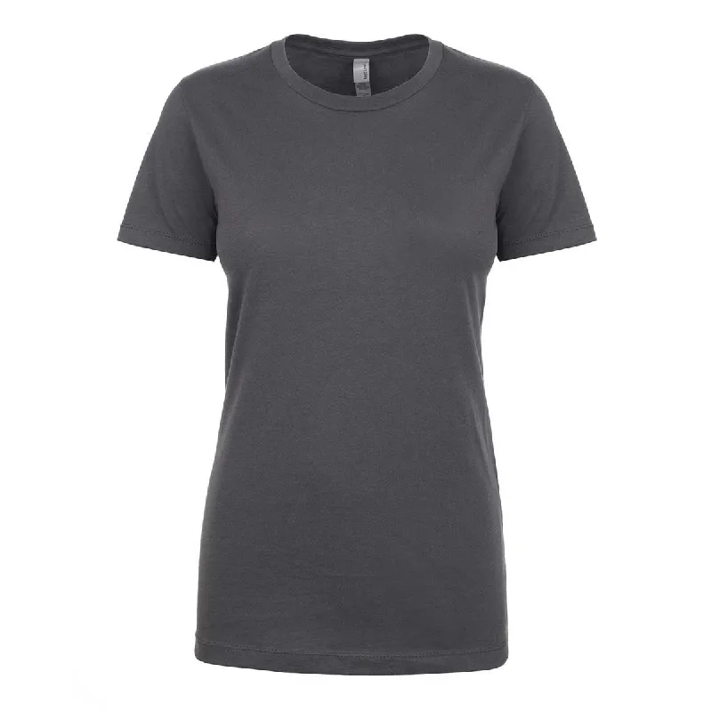 Next Level Women's Dark Grey Ideal Short-Sleeve Crew Tee Anti-Pilling Machine Wash Handmade