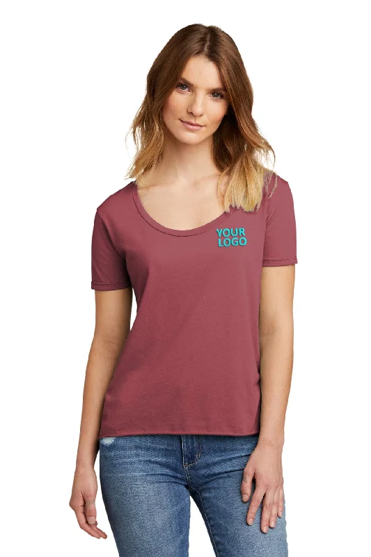 Next Level Women's Festival Scoop Neck Branded T-Shirts, Smoked Paprika Mesh Blend Leather Blend Suede Blend