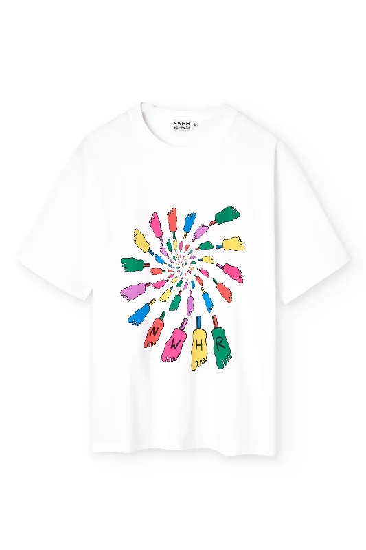 Psychedelic T-Shirt White Graphic T-Shirt Round Neck Polyester