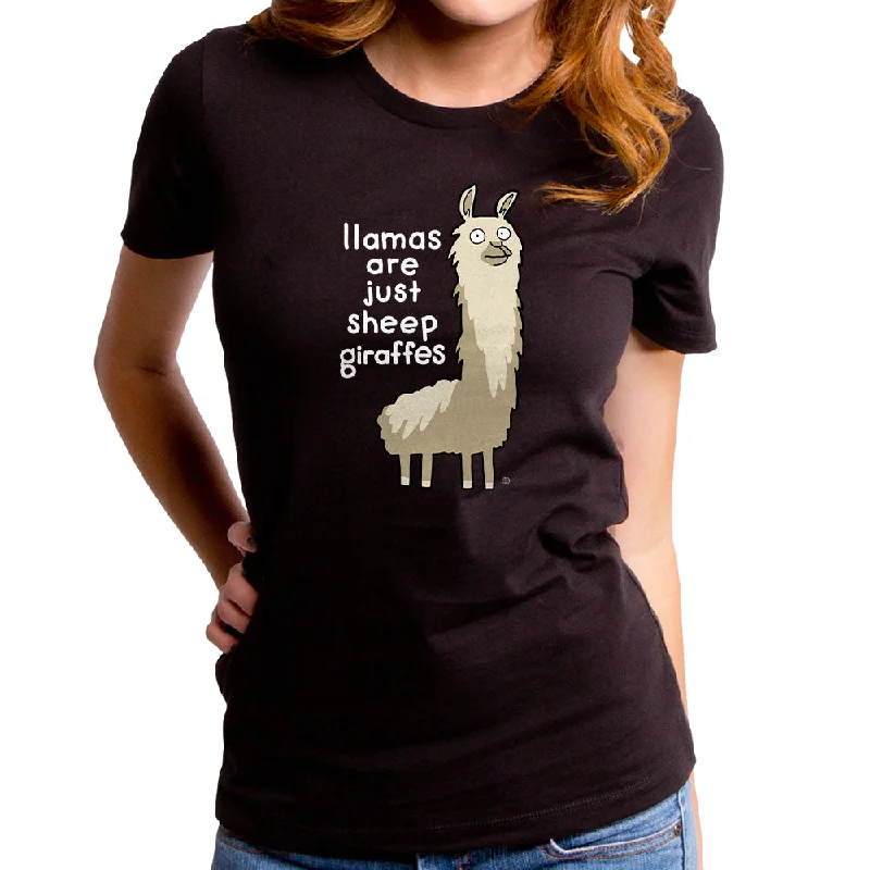 Sheep Giraffes Women's T-Shirt Spandex Blend Rayon Blend Denim Blend