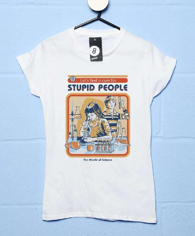 Steven Rhodes A Cure For Stupid People T-Shirt for Women Asymmetrical Pockets Print