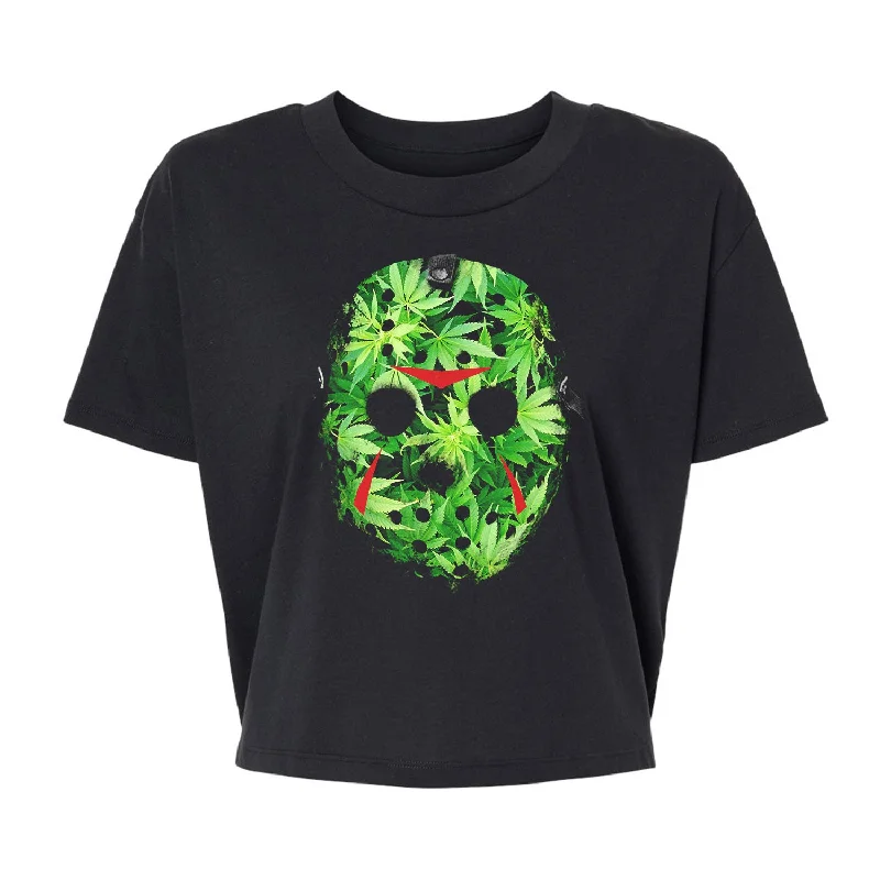 Weed Mask - Alternative Women's Crop Tee Chenille Blend Fleece Blend Nylon Blend