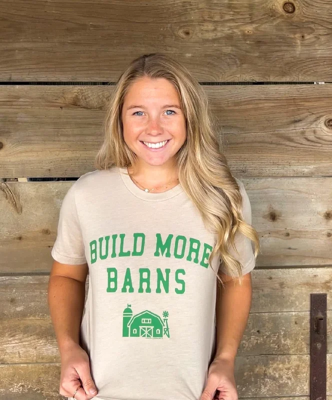 Build More Barns Tee Solid Color Striped Floral