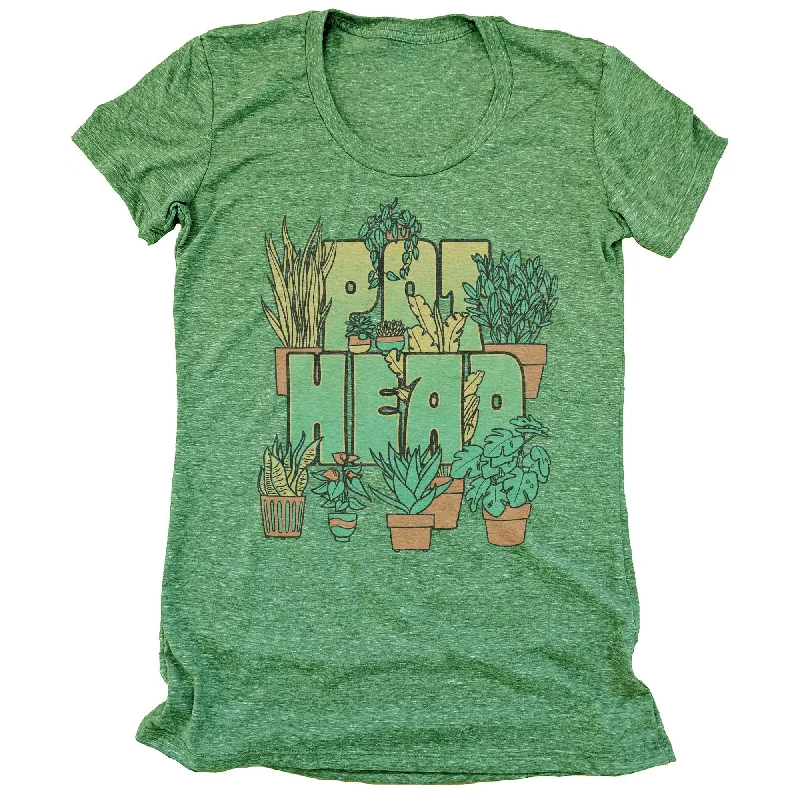 Women's Pot Head T-Shirt Lace Blend Ribbed Blend Corduroy Blend