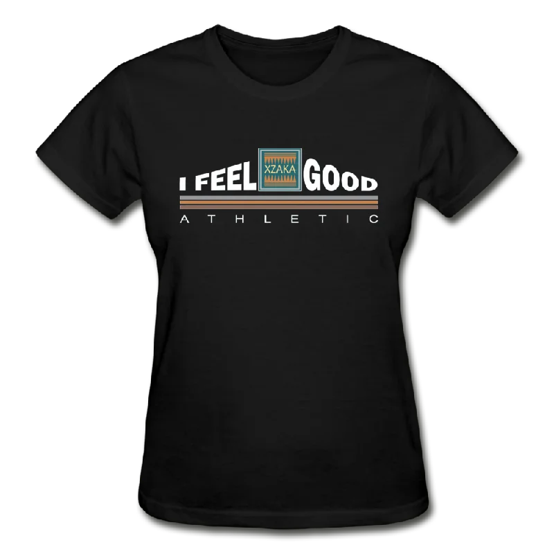 XZAKA - Women "I Feel Good" Workout T-Shirt - W3523 Chenille Blend Fleece Blend Nylon Blend