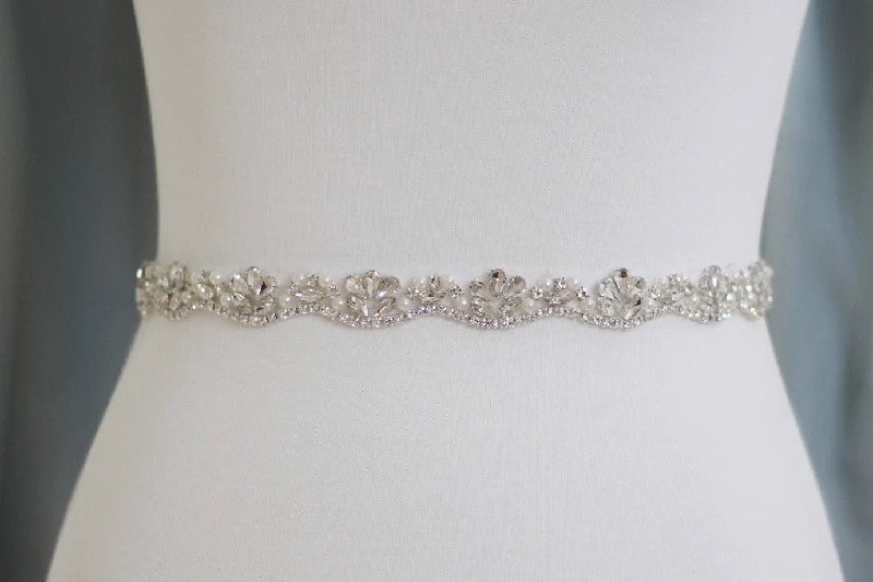 Custom Made Rhinestones Wedding Belt Bridal Dress Decoration Tunics Office stylish