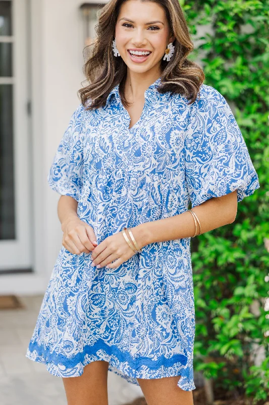 Get It Going Blue Paisley Dress Tunics Versatile stylish