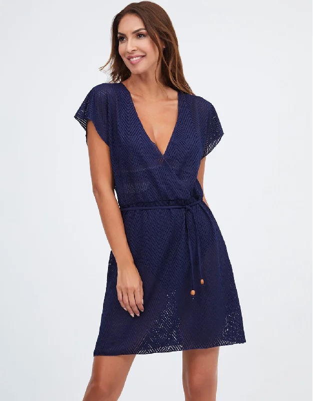 Isola Beach Dress - Navy Bodycon Club Sequined