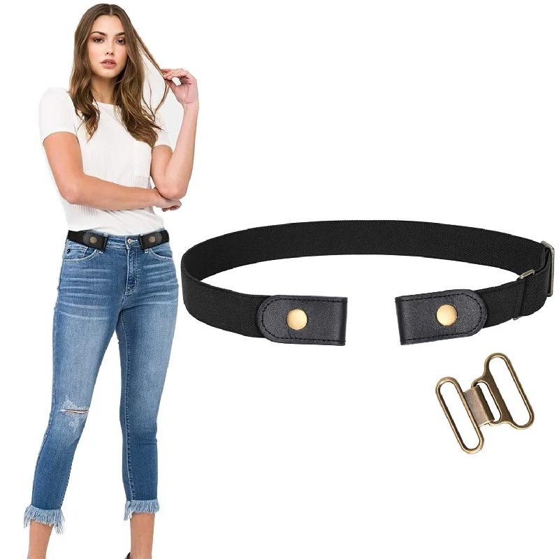 Buckle Free Women Stretch Belt Elastic Waist Belt for Jeans Pants Dresses Tunics Short Trendy