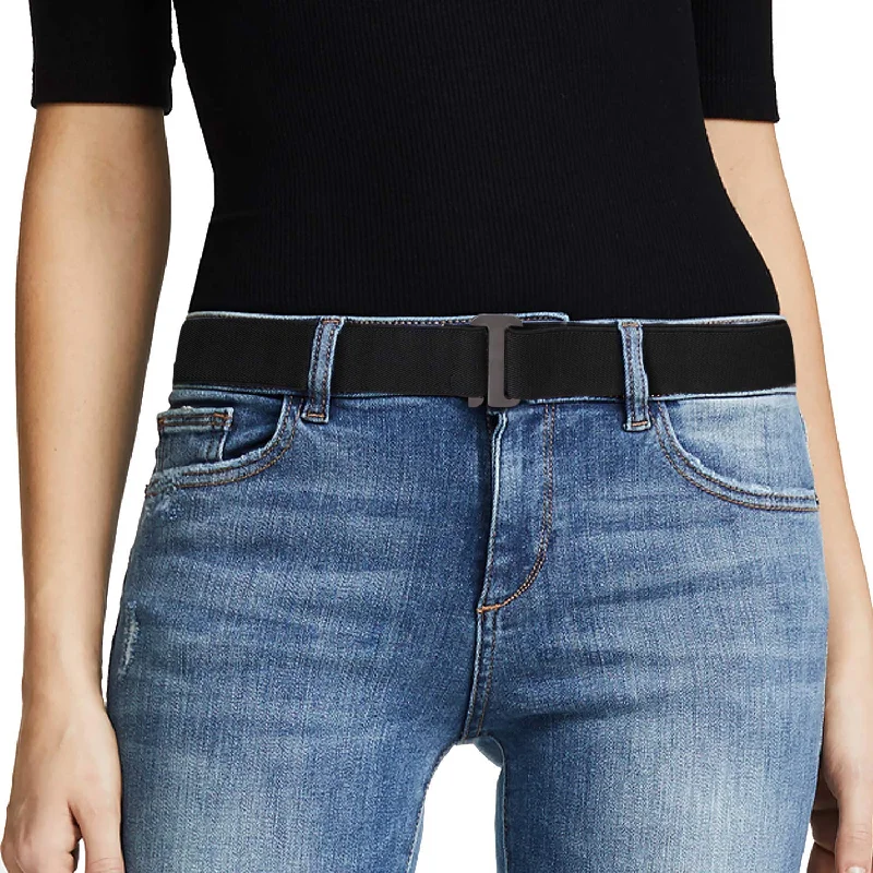 No Show Women Stretch Belt Invisible Elastic Web Strap Belt with Flat Buckle for Jeans Pants Dresses Tunics Occasion special