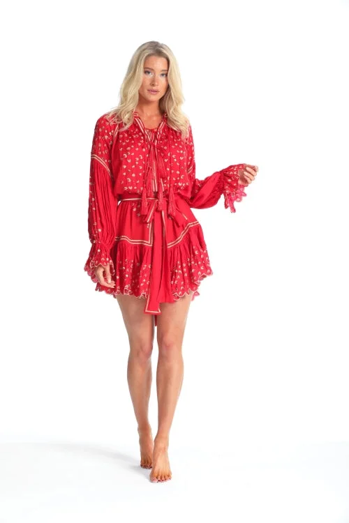 Pranella Preen Dress Cover Up - Red Leopard Tunics Timeless classic