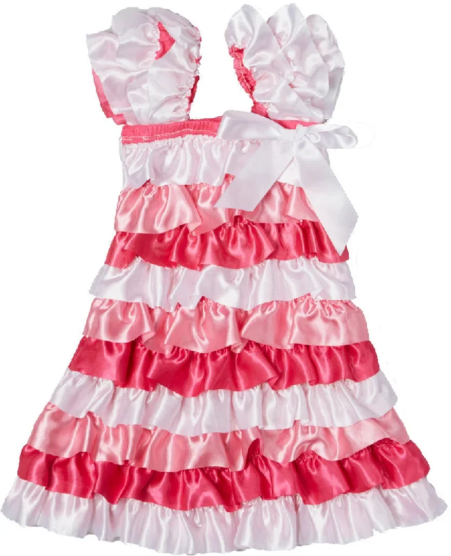 White/Pink/Hot Pink  Lace Ruffle Petti Dress Tunics Spring floral