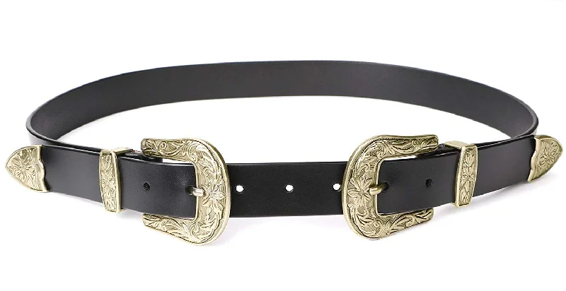 2-Black/Golden Buckle